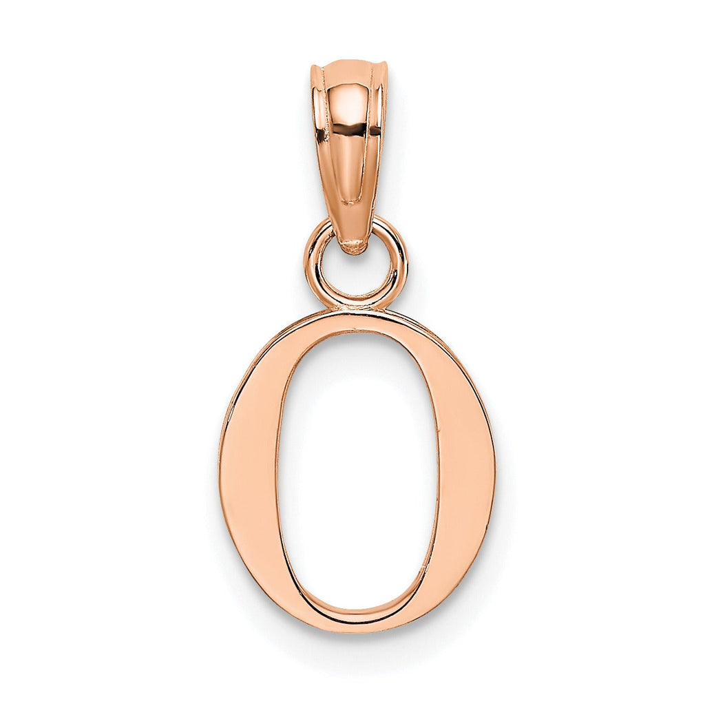 14k Gold Block Initial Letter Pendants