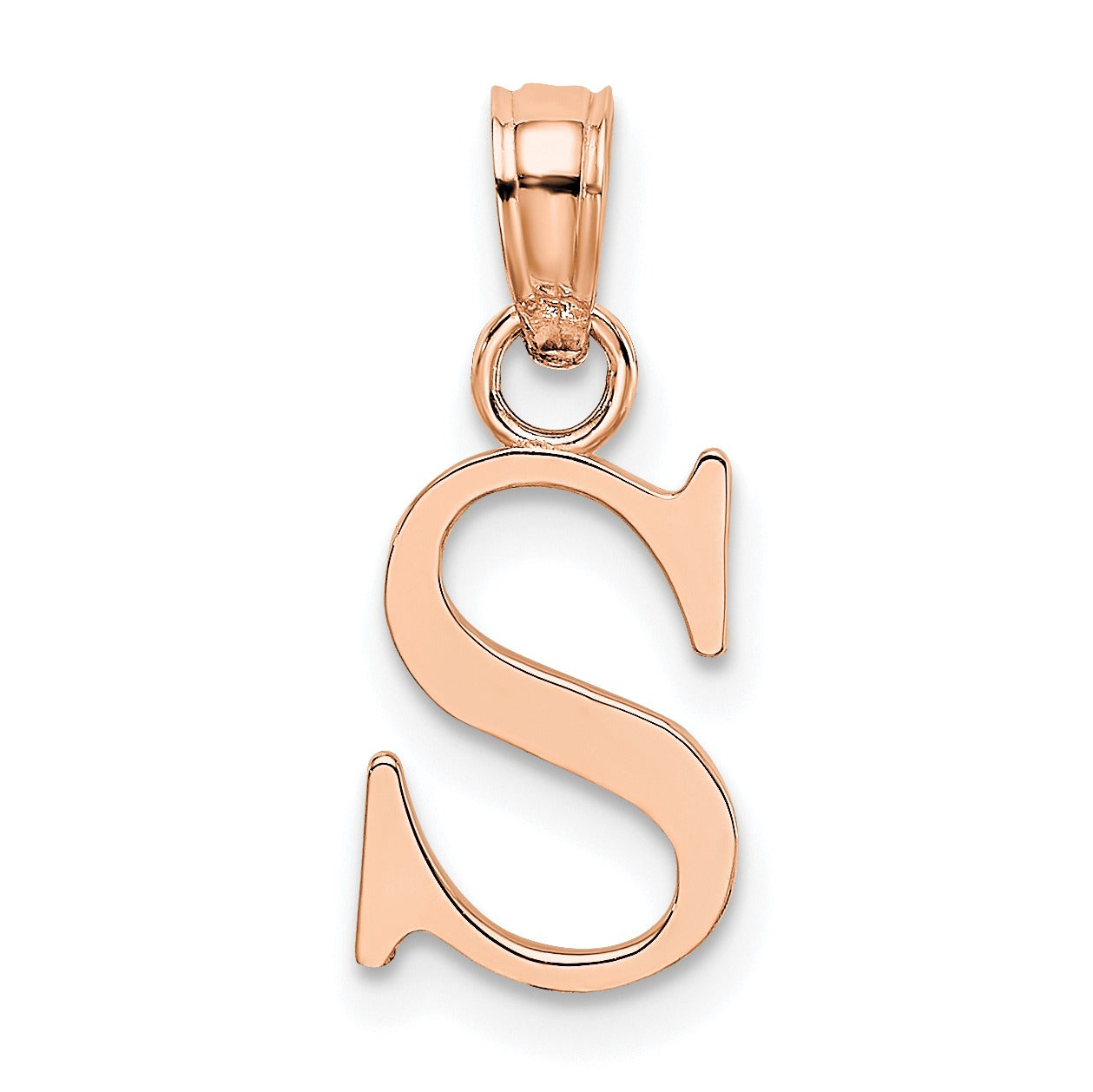 14k Gold Block Initial Letter Pendants