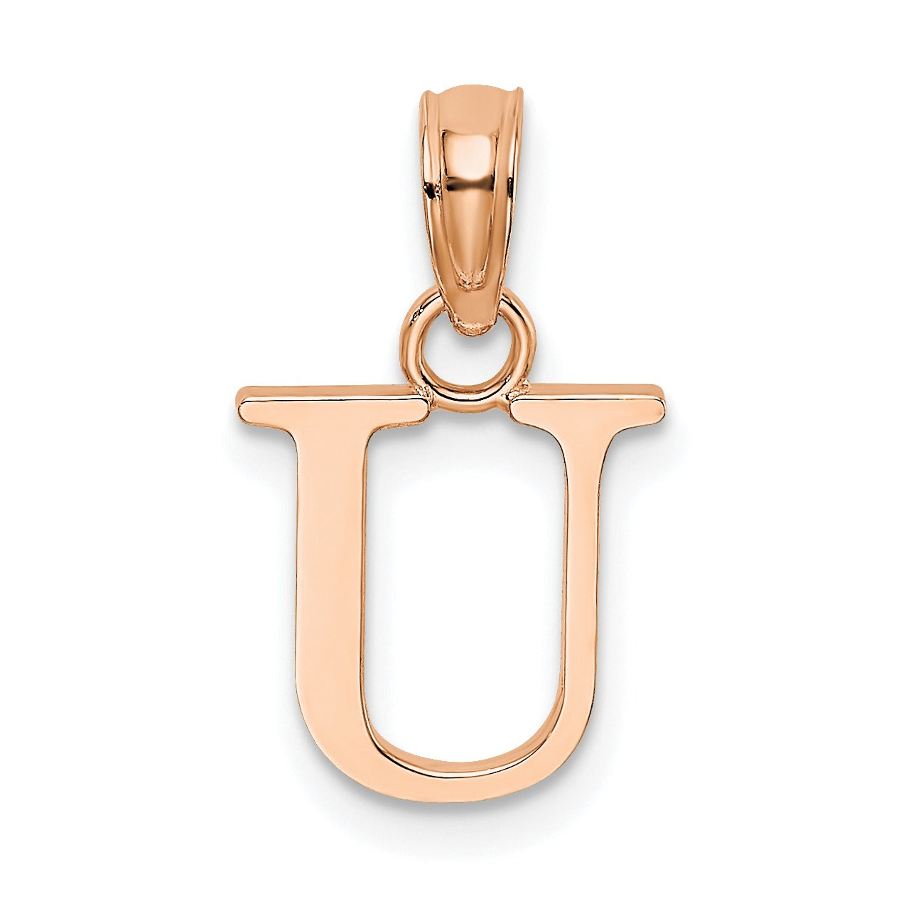 14k Gold Block Initial Letter Pendants
