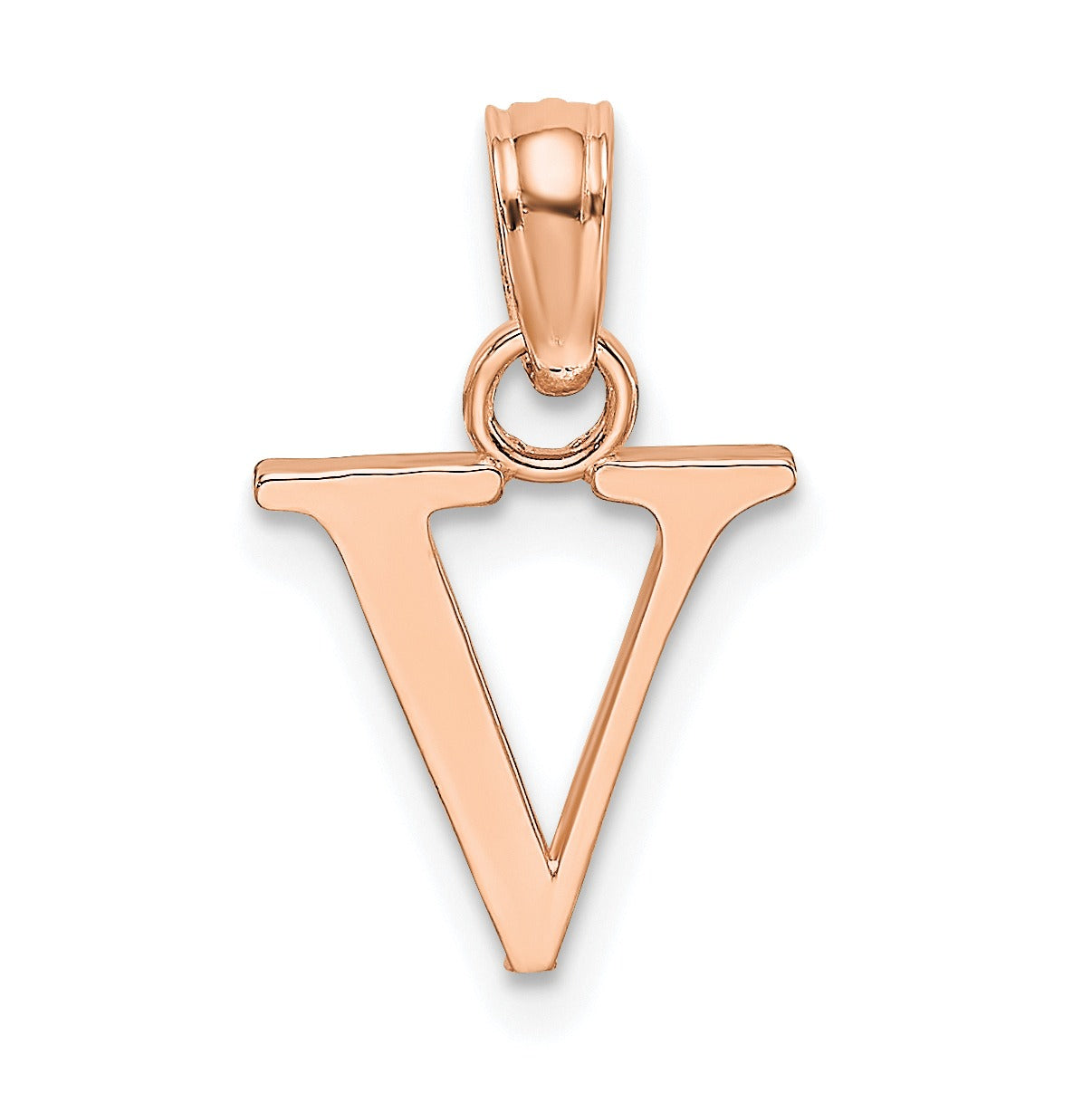 14k Gold Block Initial Letter Pendants