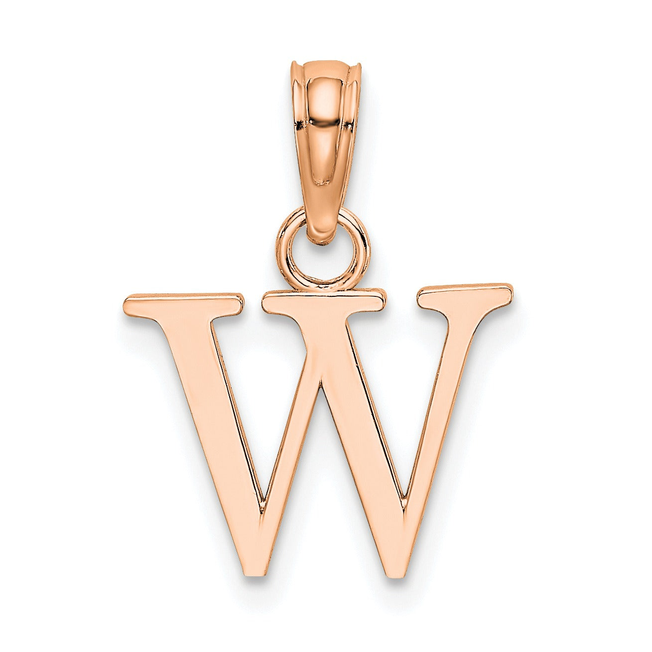 14k Gold Block Initial Letter Pendants