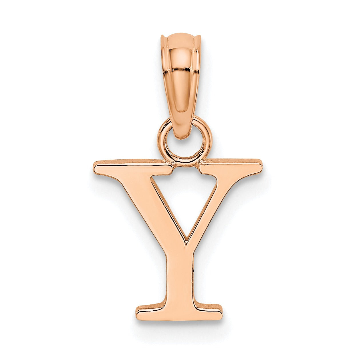 14k Gold Block Initial Letter Pendants