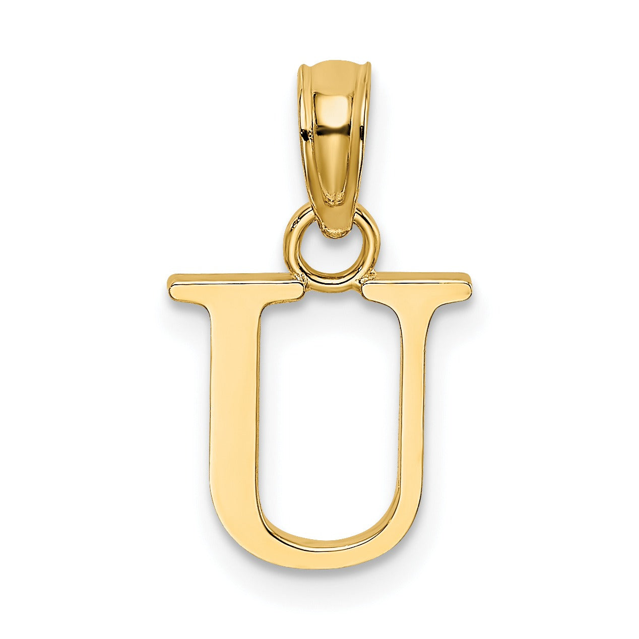14k Gold Block Initial Letter Pendants