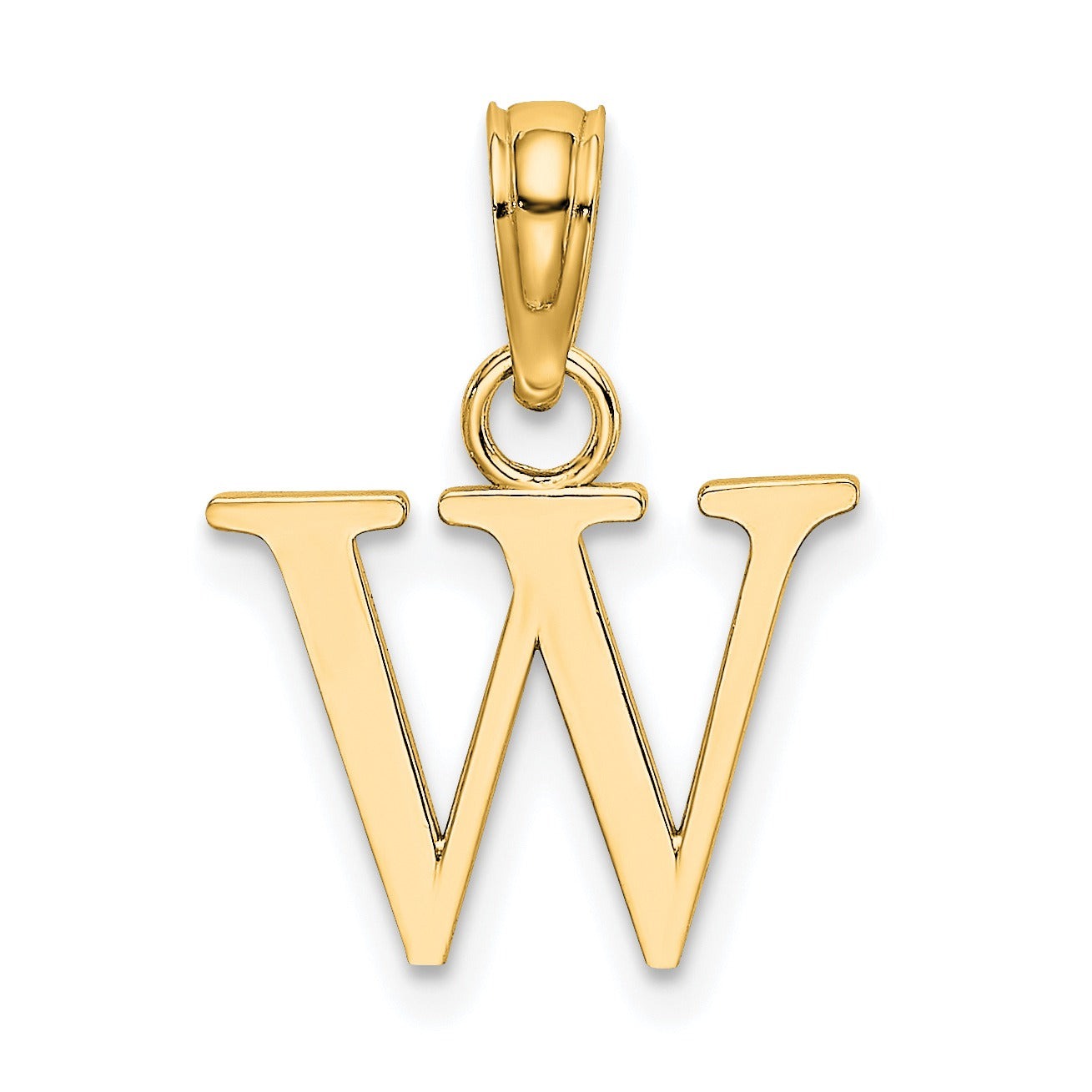 14k Gold Block Initial Letter Pendants