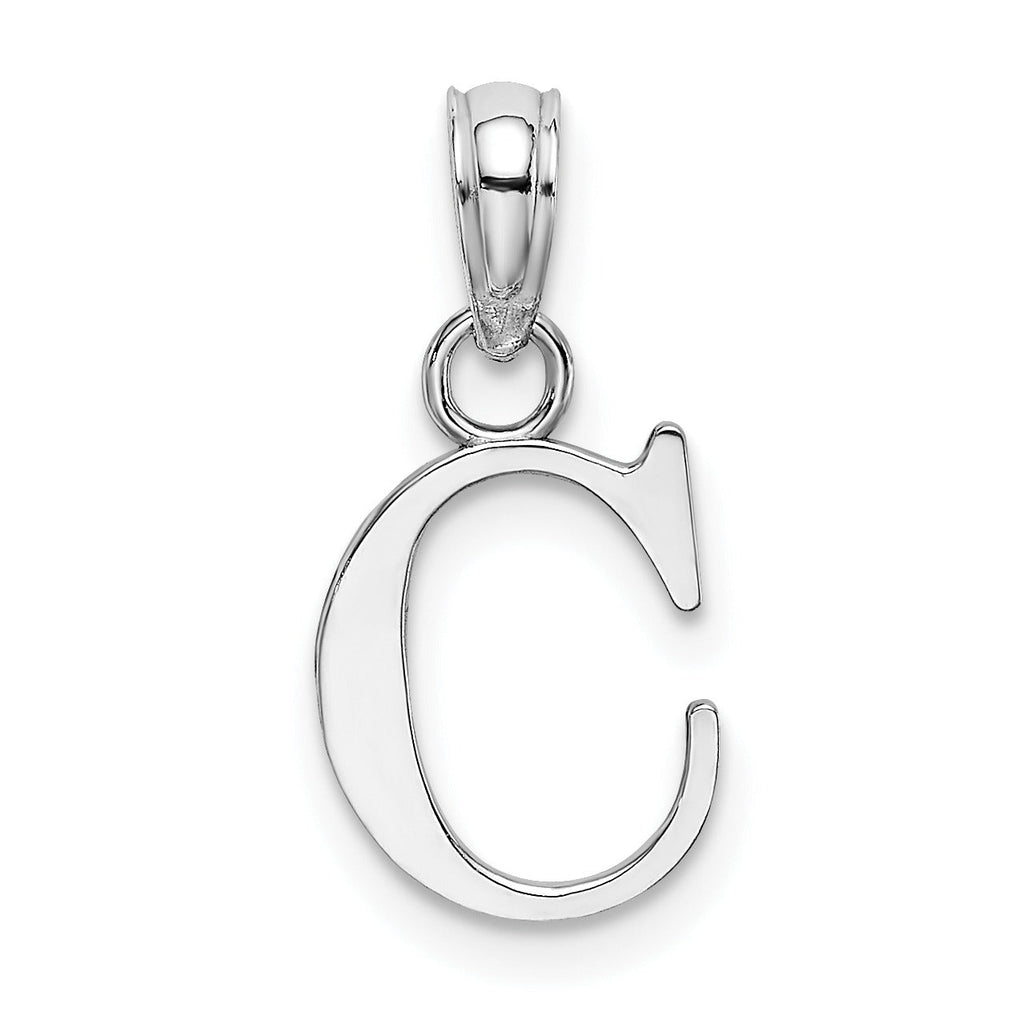 14k Gold Block Initial Letter Pendants