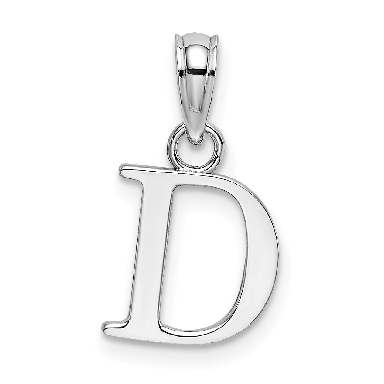 14k Gold Block Initial Letter Pendants