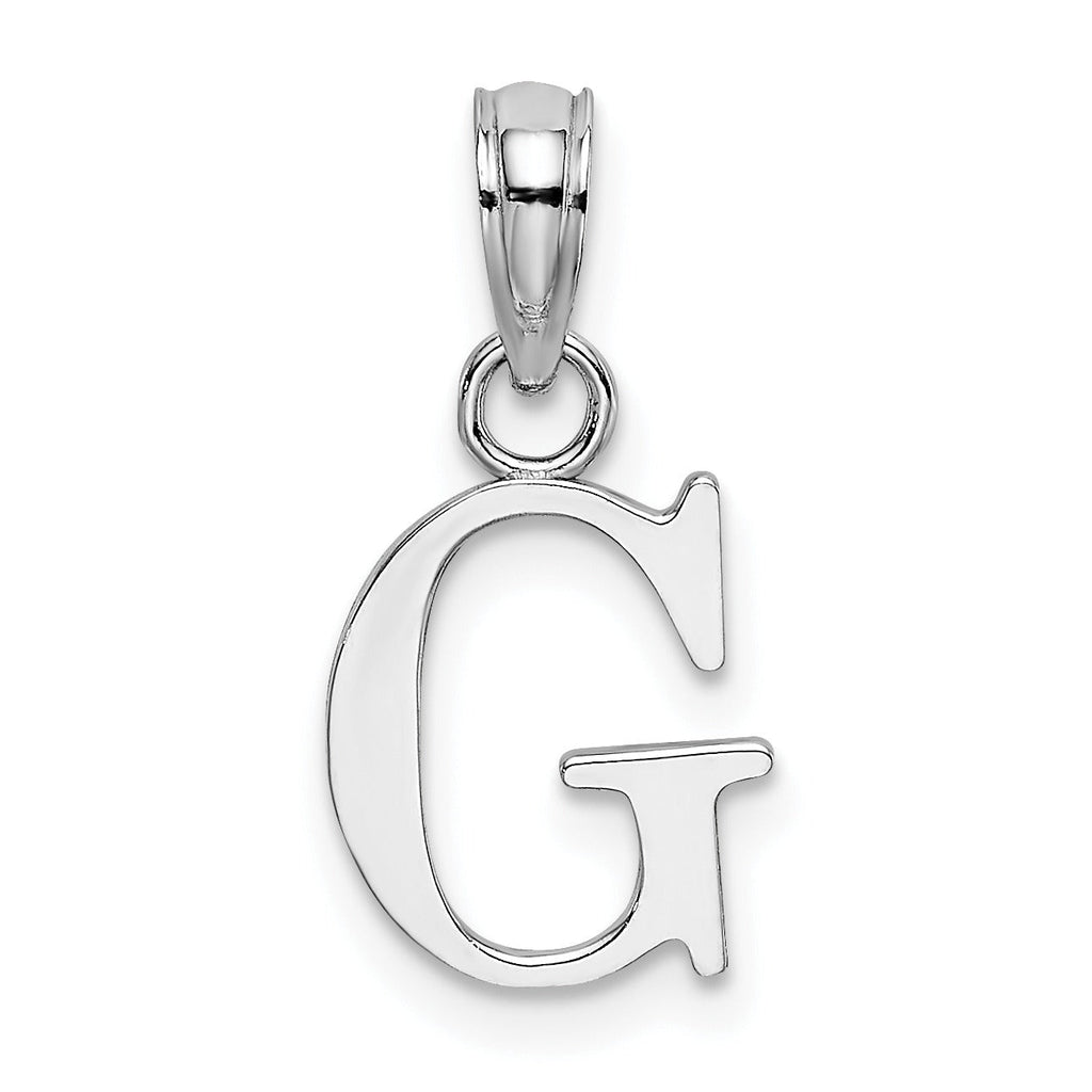 14k Gold Block Initial Letter Pendants