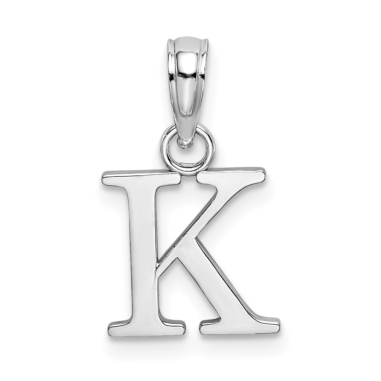 14k Gold Block Initial Letter Pendants