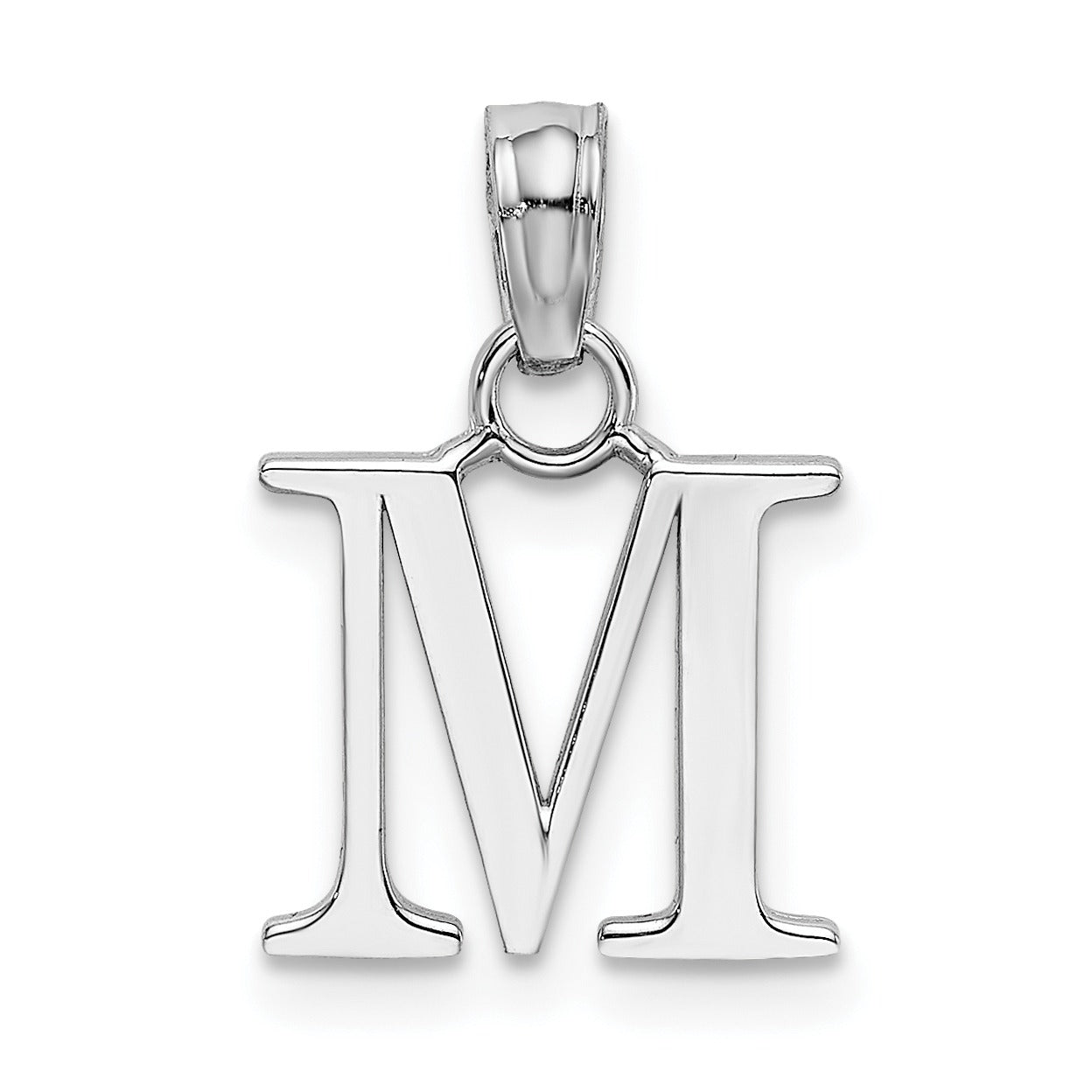 14k Gold Block Initial Letter Pendants