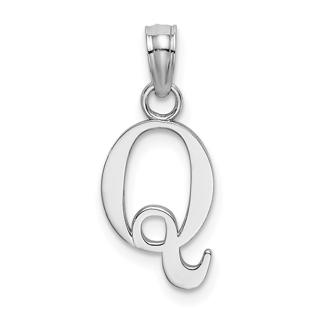 14k Gold Block Initial Letter Pendants