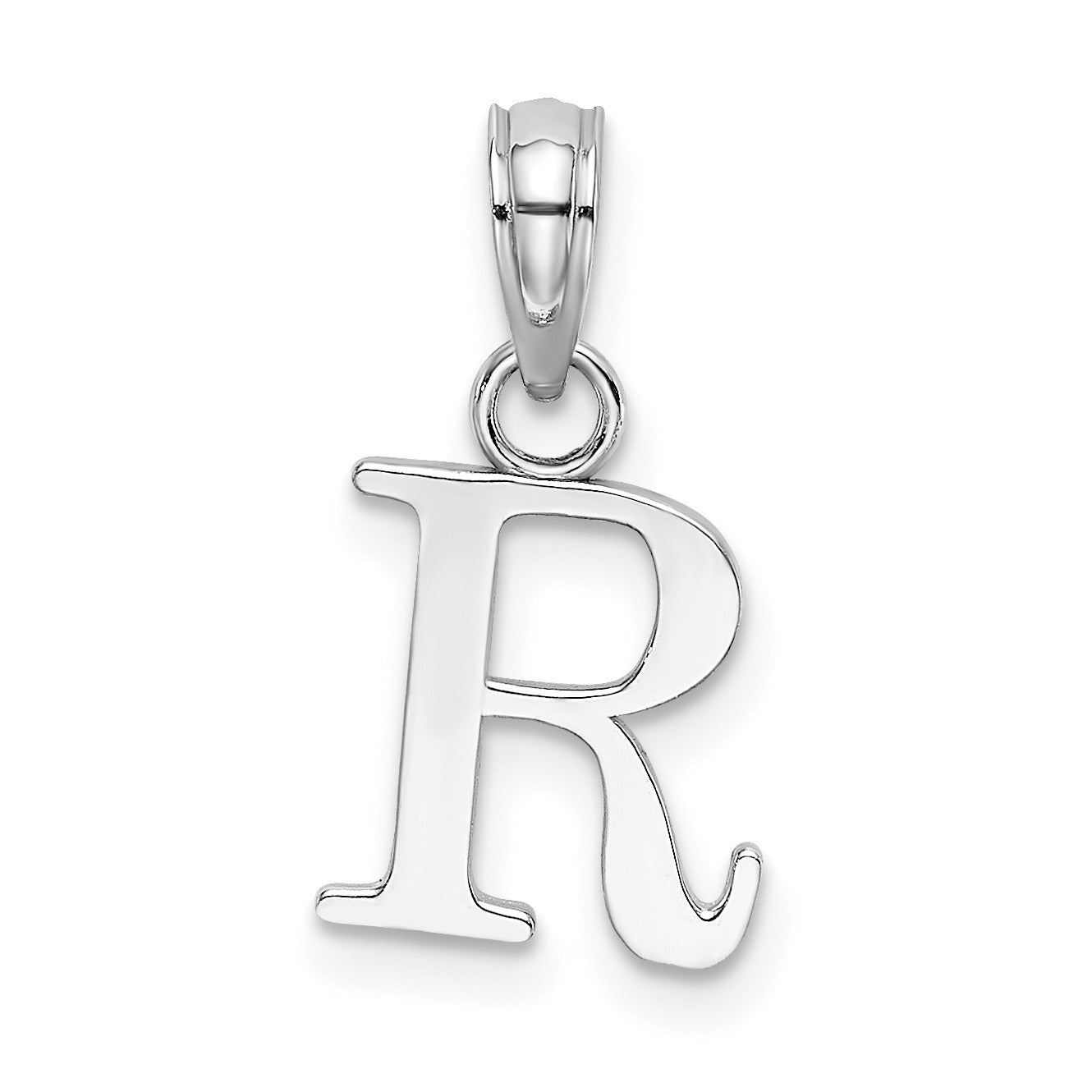 14k Gold Block Initial Letter Pendants