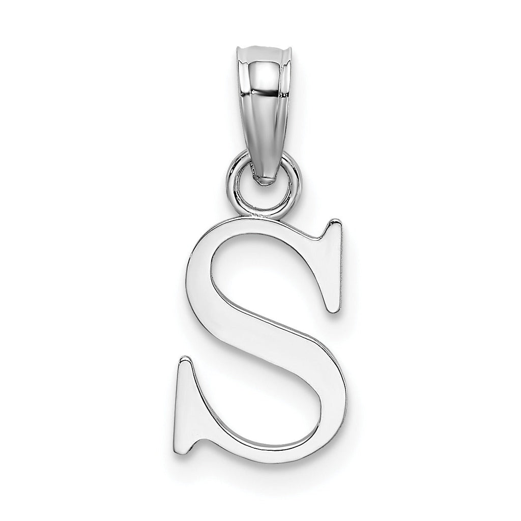 14k Gold Block Initial Letter Pendants