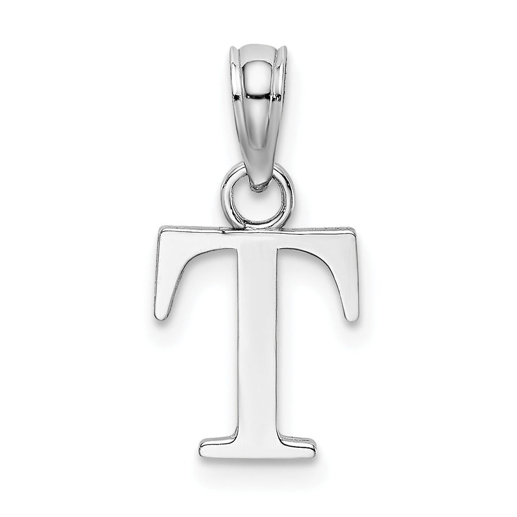 14k Gold Block Initial Letter Pendants