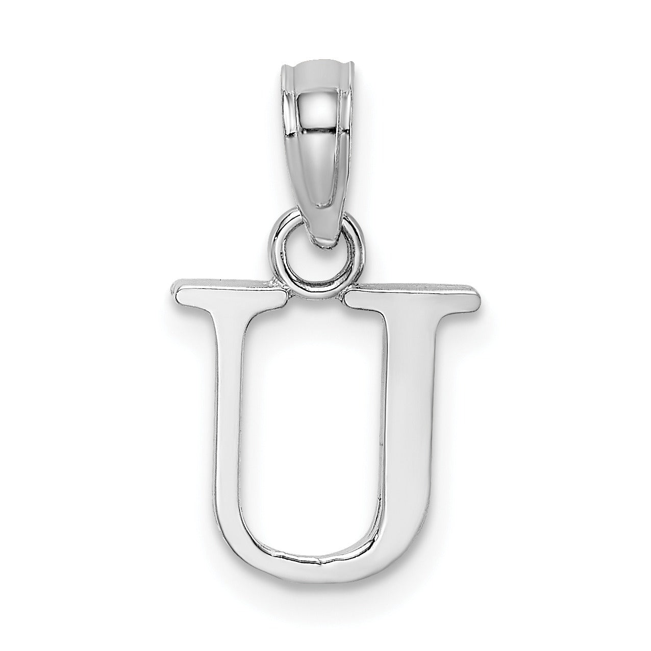 14k Gold Block Initial Letter Pendants