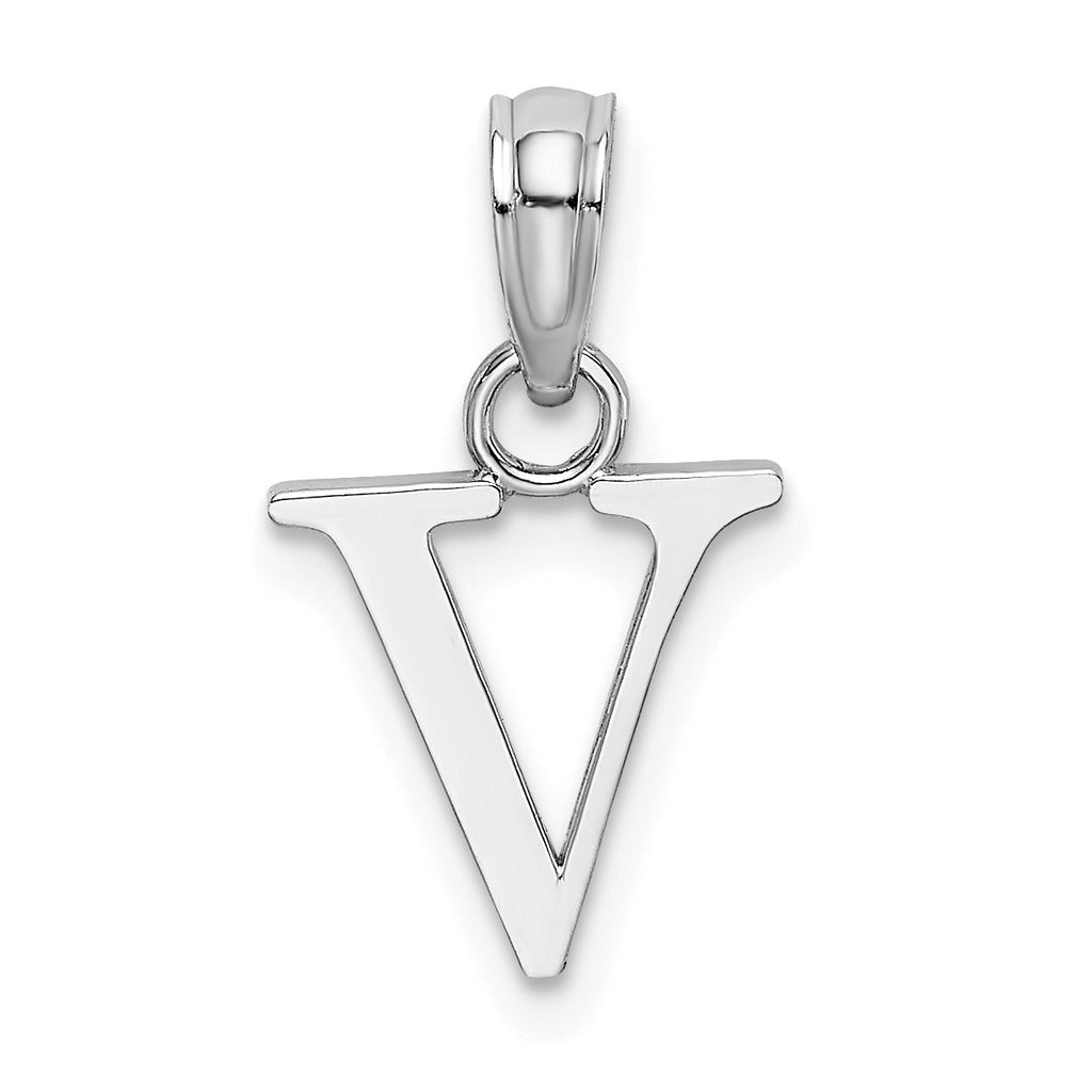 14k Gold Block Initial Letter Pendants