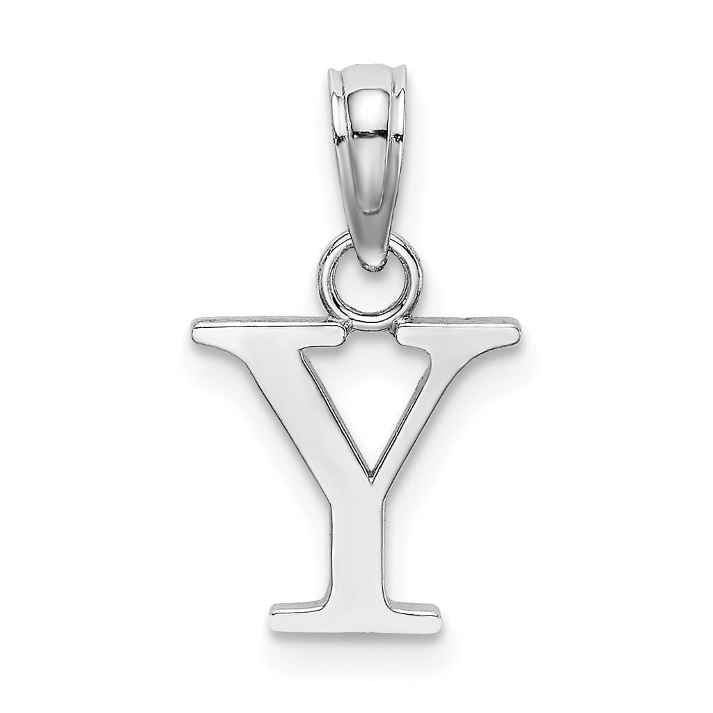 14k Gold Block Initial Letter Pendants