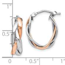 Load image into Gallery viewer, Braided 14K Gold Hinged Hoop Earrings