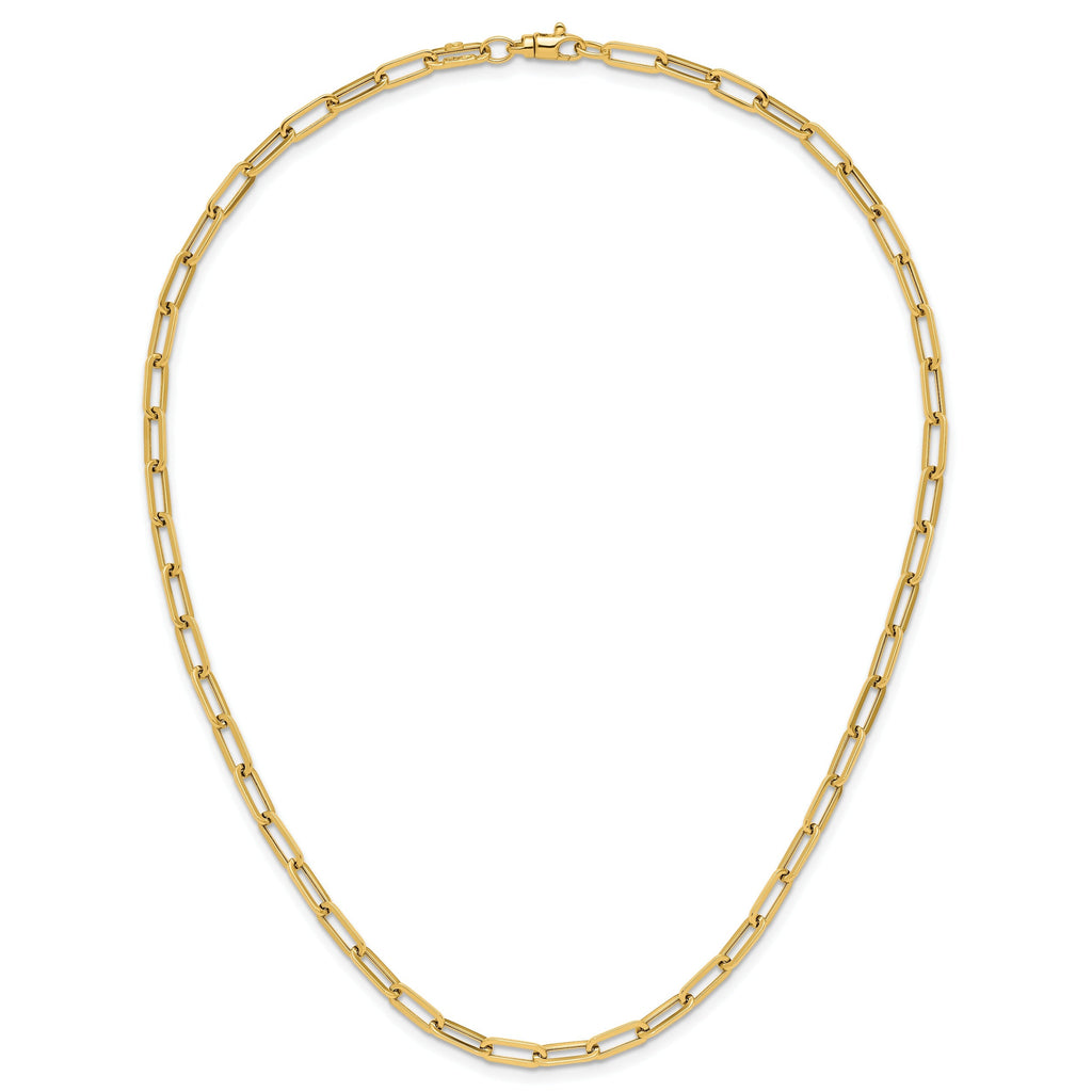 14K Yellow Gold 4.0mm Fancy Oval Link 18 inch Necklace