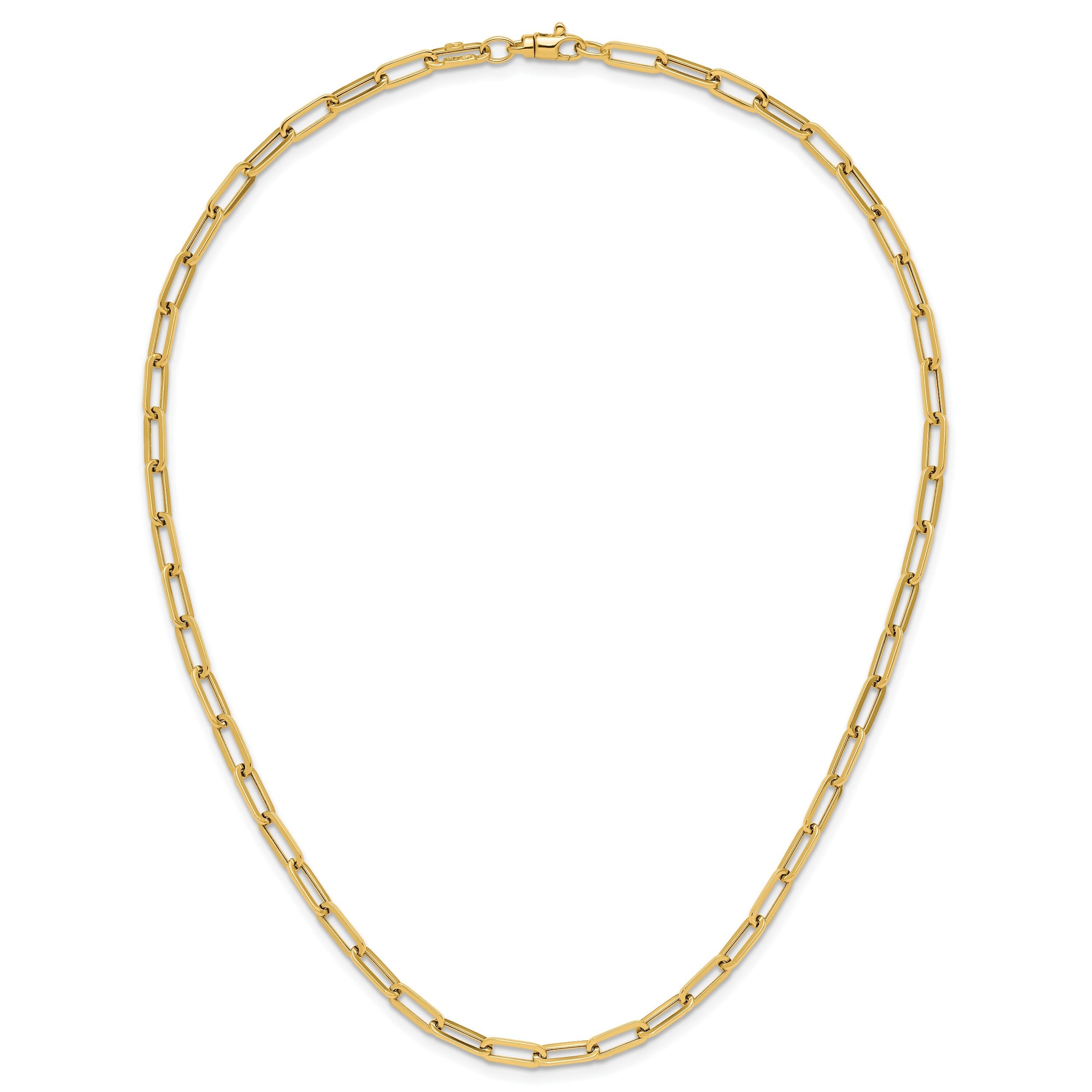 14K Yellow Gold 4.0mm Fancy Oval Link 18 inch Necklace