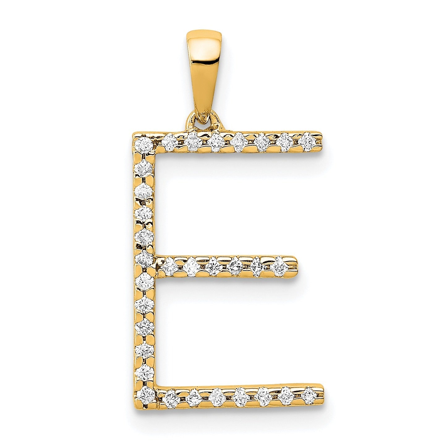 14k Gold Diamond Initial Pendant