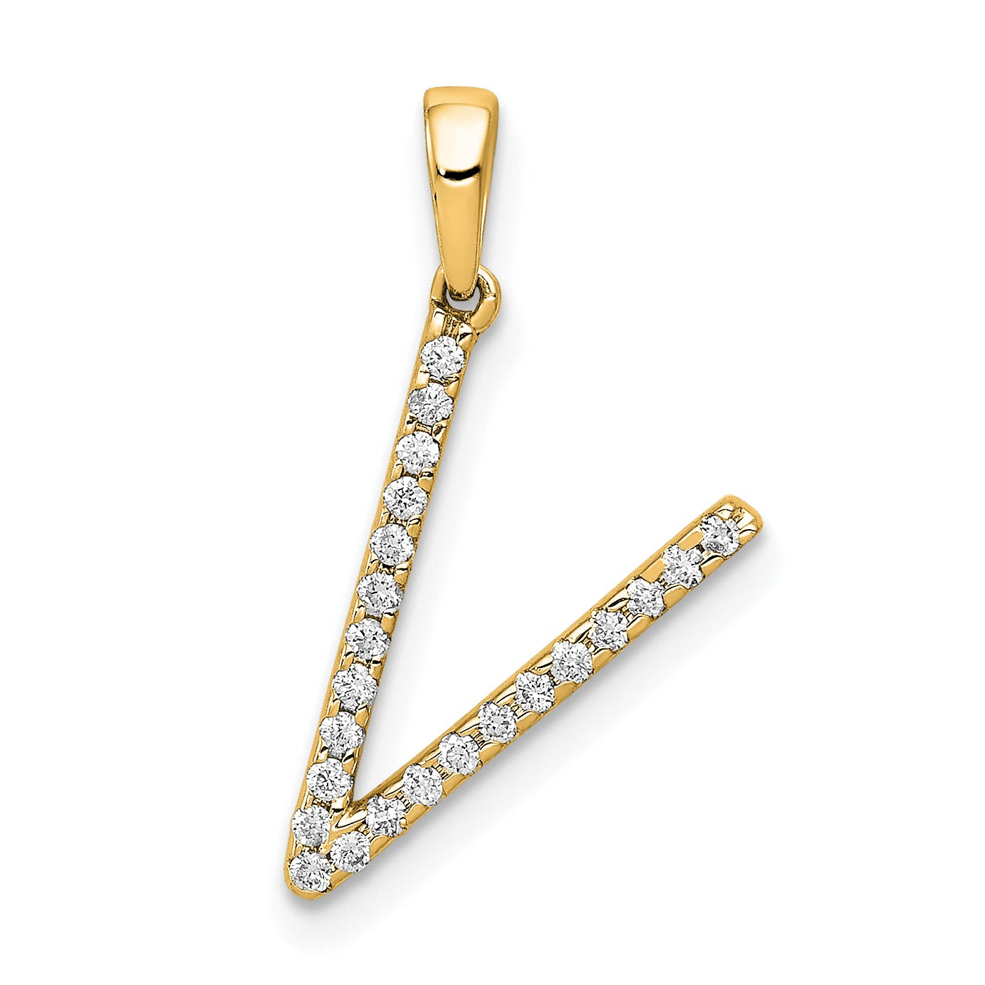 14k Gold Diamond Initial Pendant