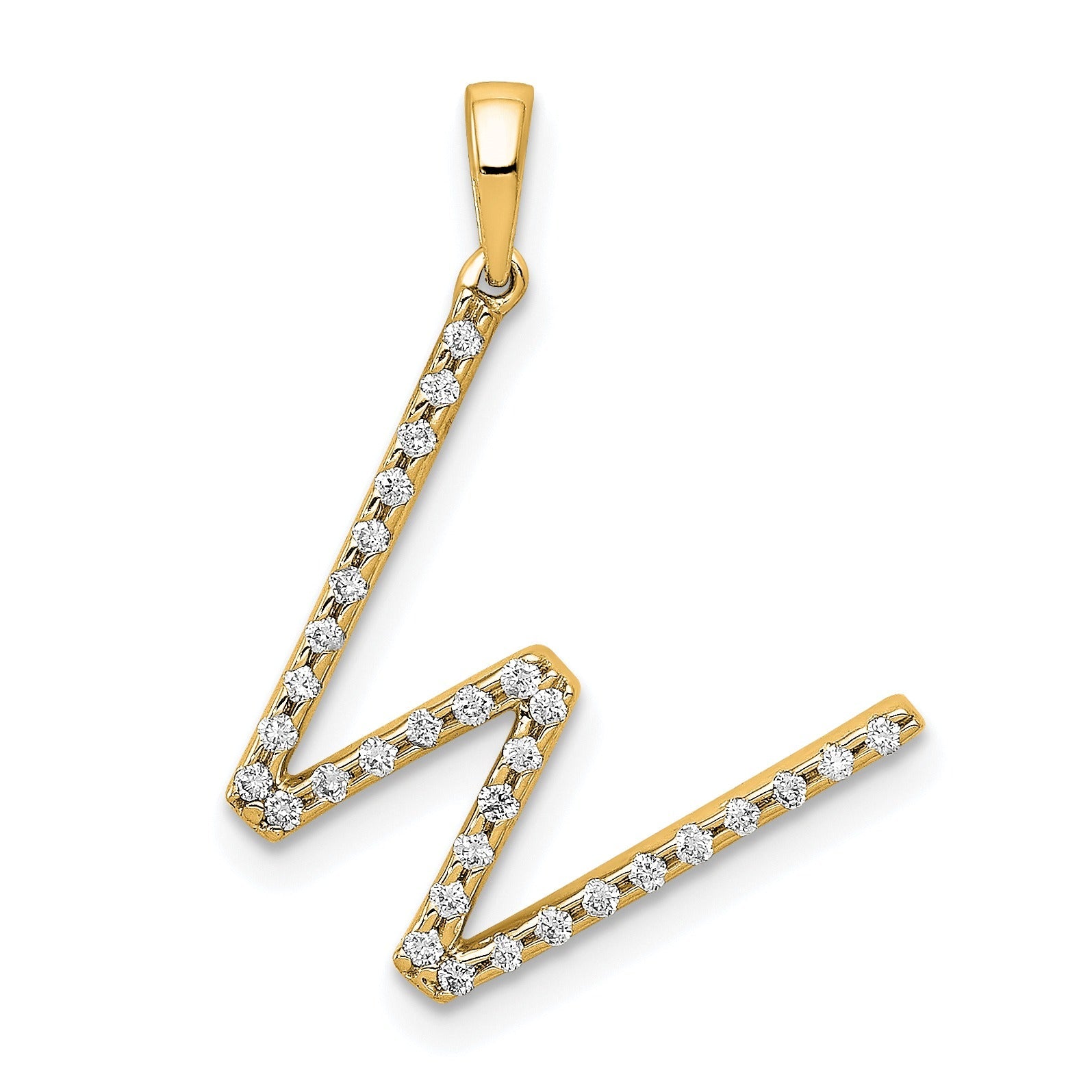 14k Gold Diamond Initial Pendant