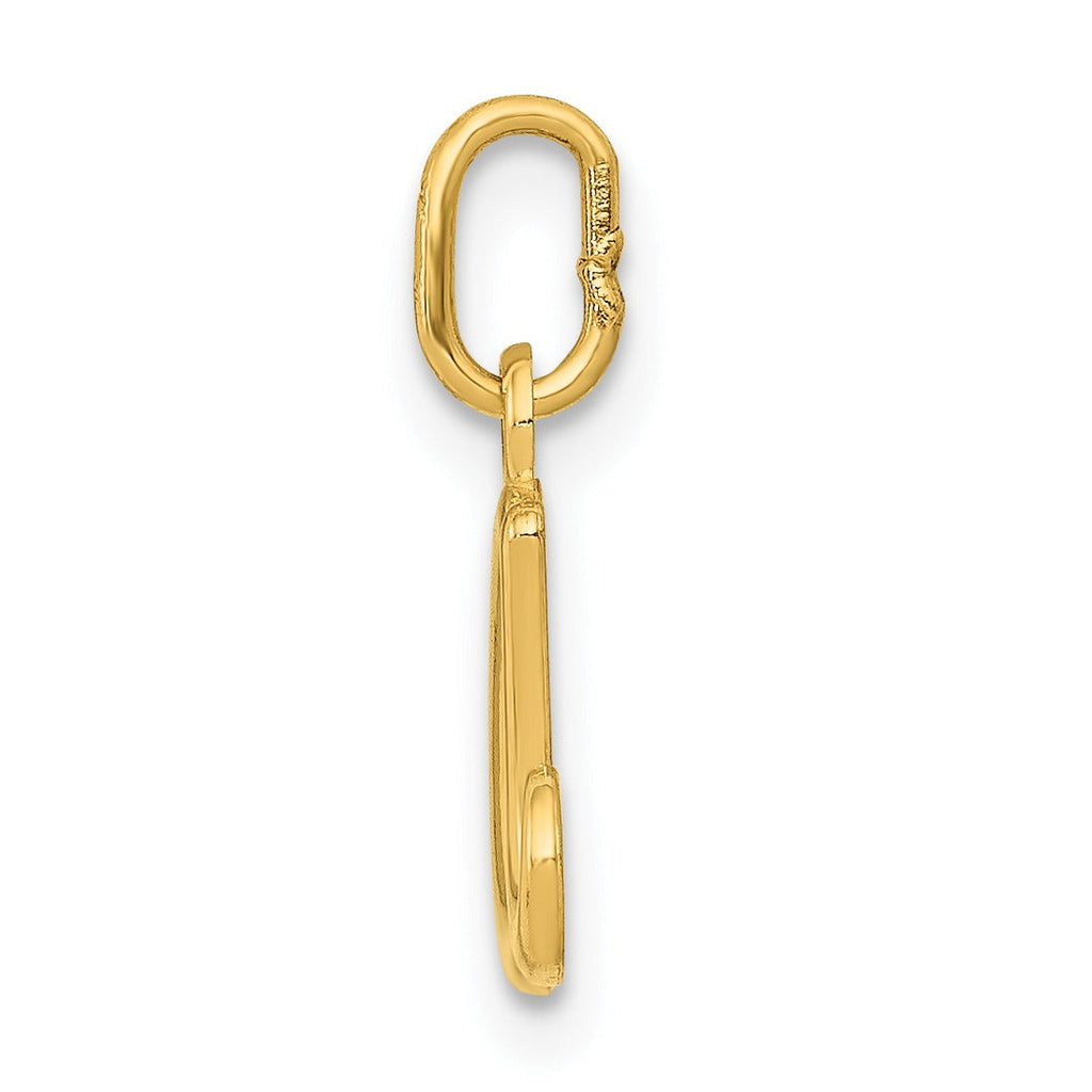 14k Yellow Gold Letter Initial Charm Pendant