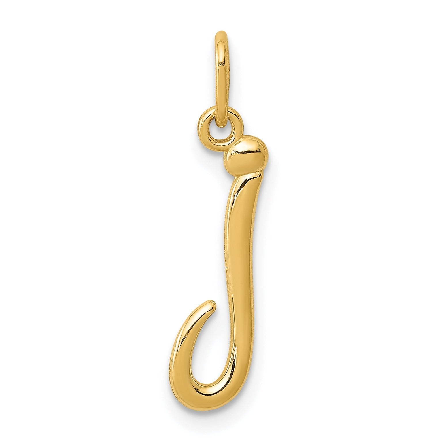 14k Yellow Gold Letter Initial Charm Pendant