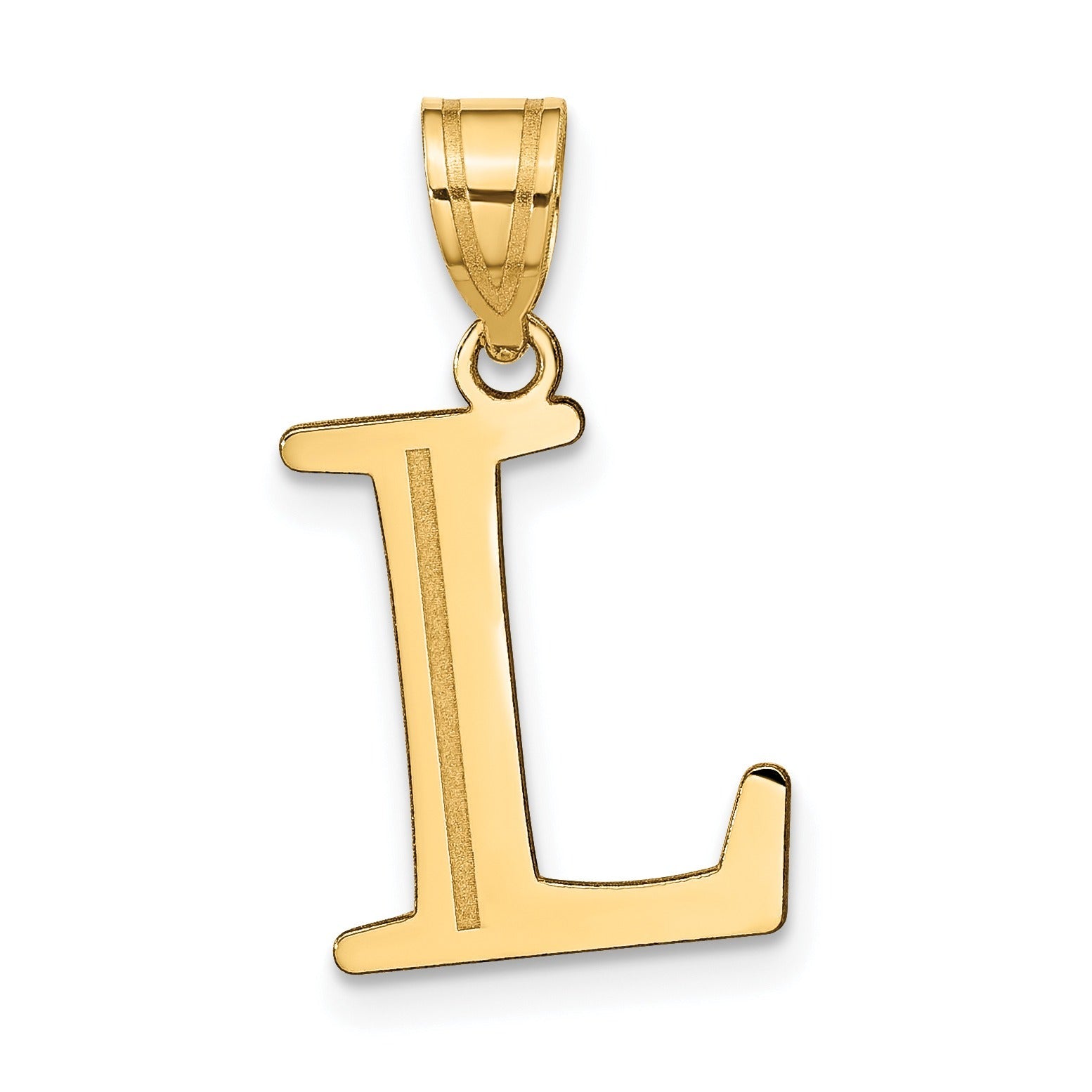 14K Gold Etched Initial Pendants