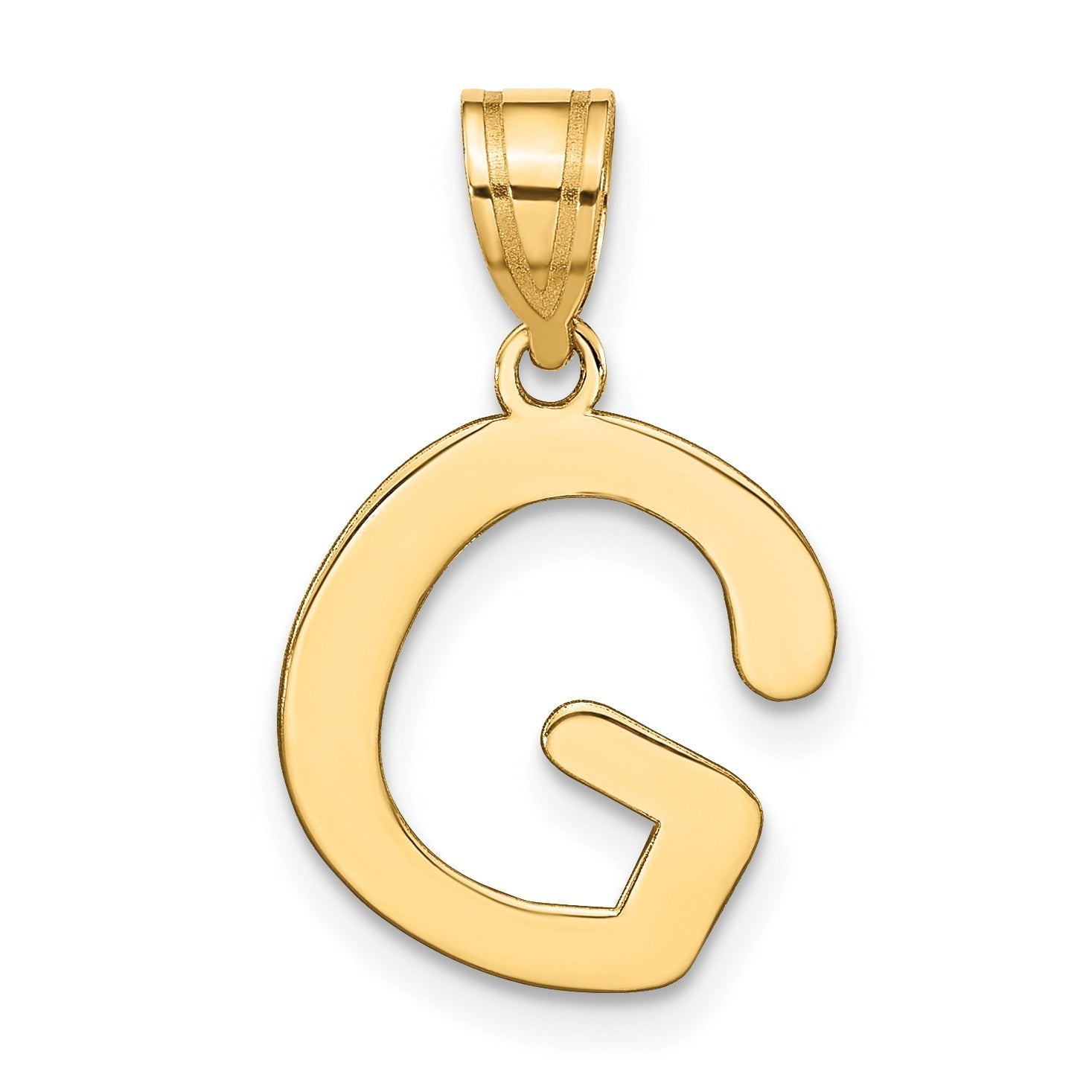 14K Gold Bubble Letter Initial Pendant