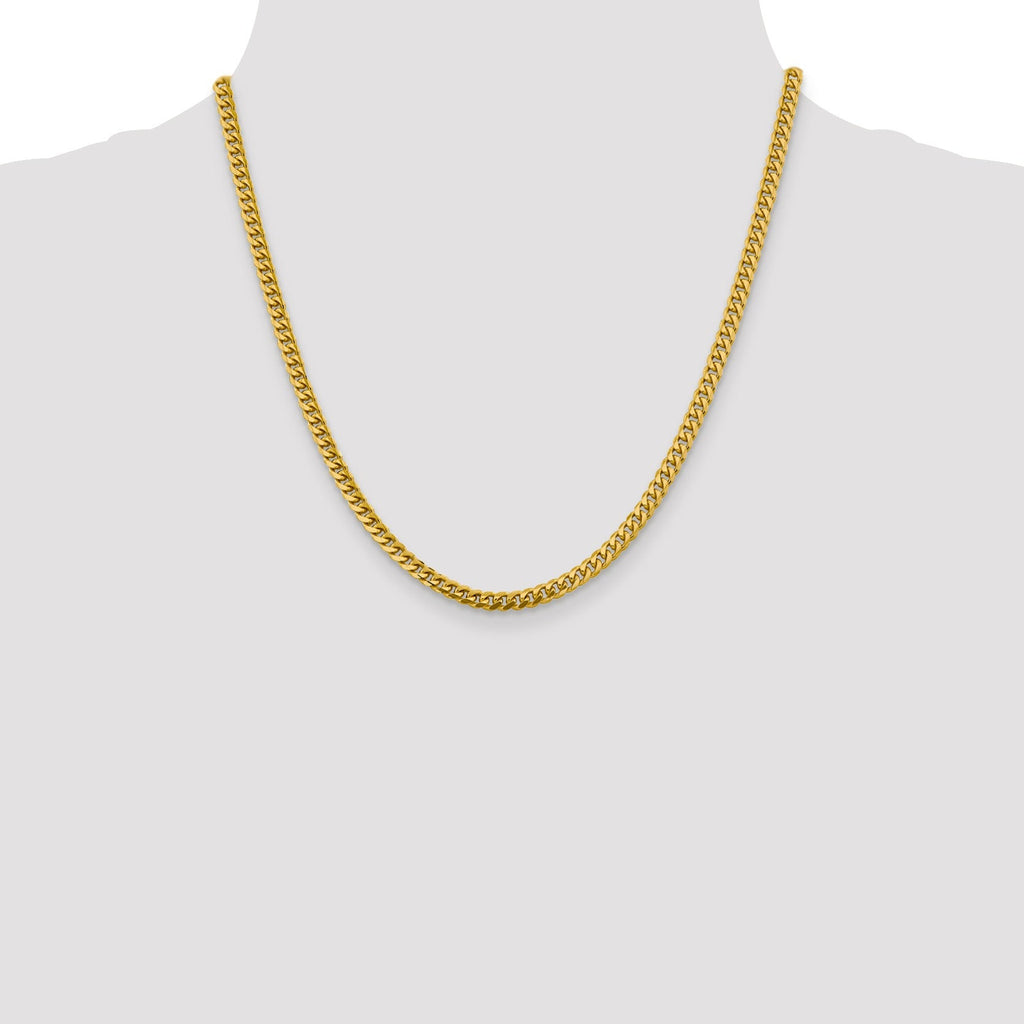 20 inch Miami Cuban Unisex Chain Necklace 14k Gold