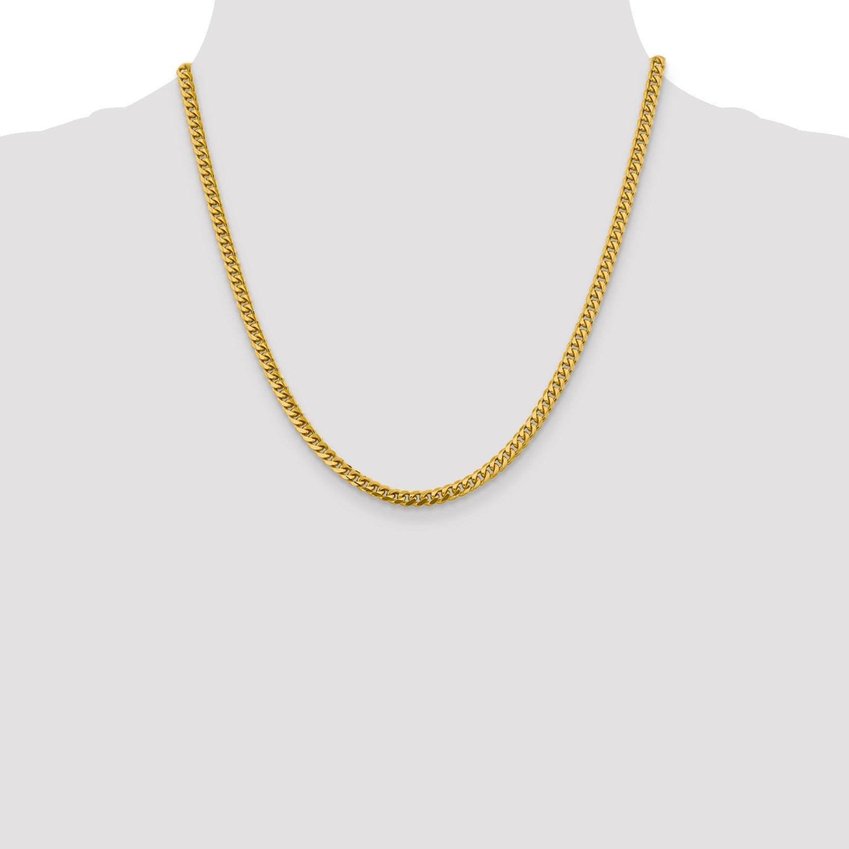 20 inch Miami Cuban Unisex Chain Necklace 14k Gold