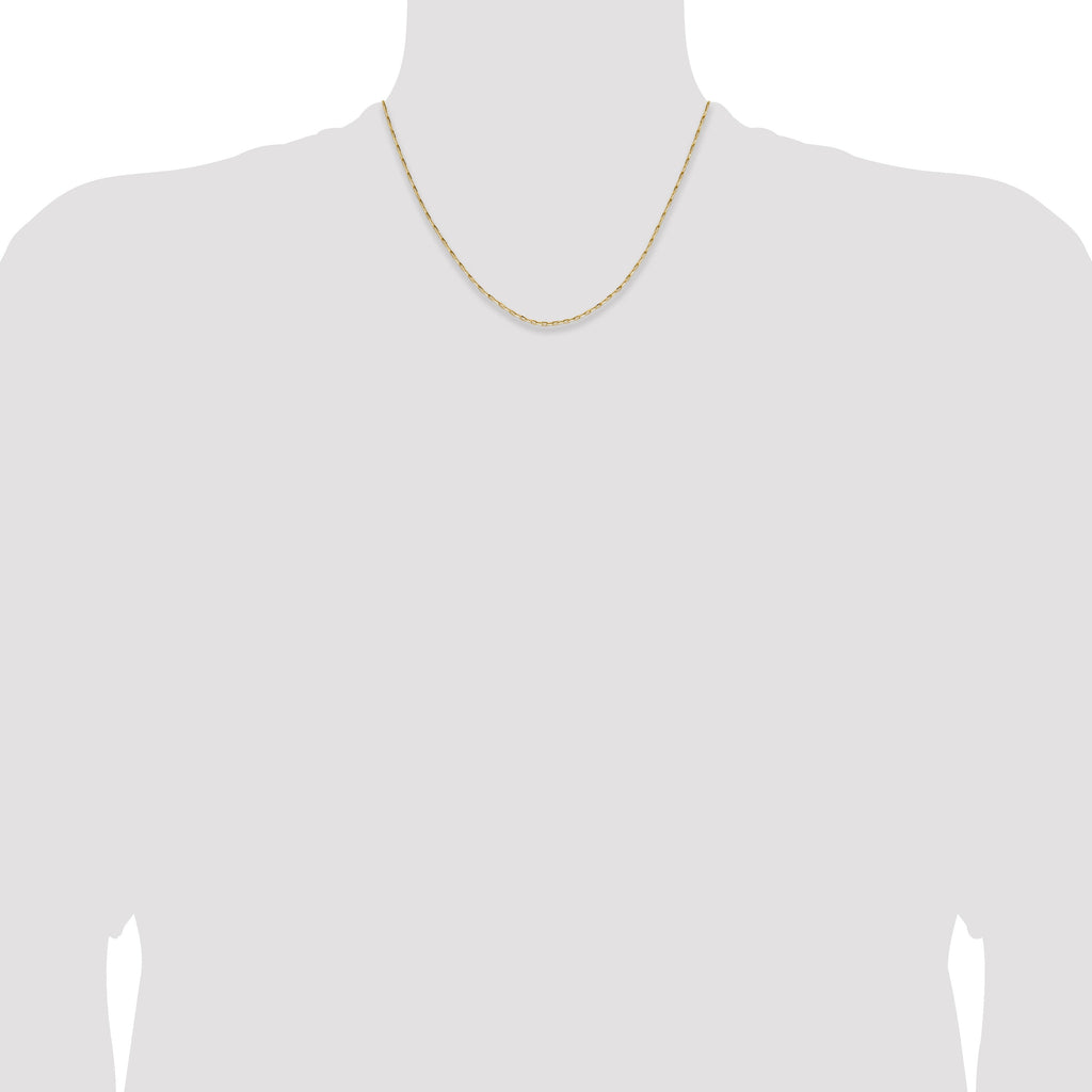 Diamond-Cut Open Long Link Cable Chain 14K Yellow Gold