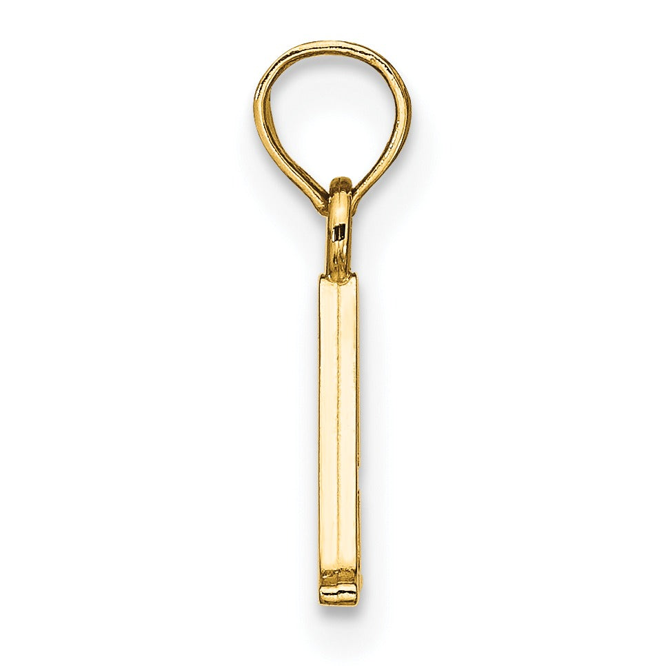 14k Gold Block Initial Letter Pendants