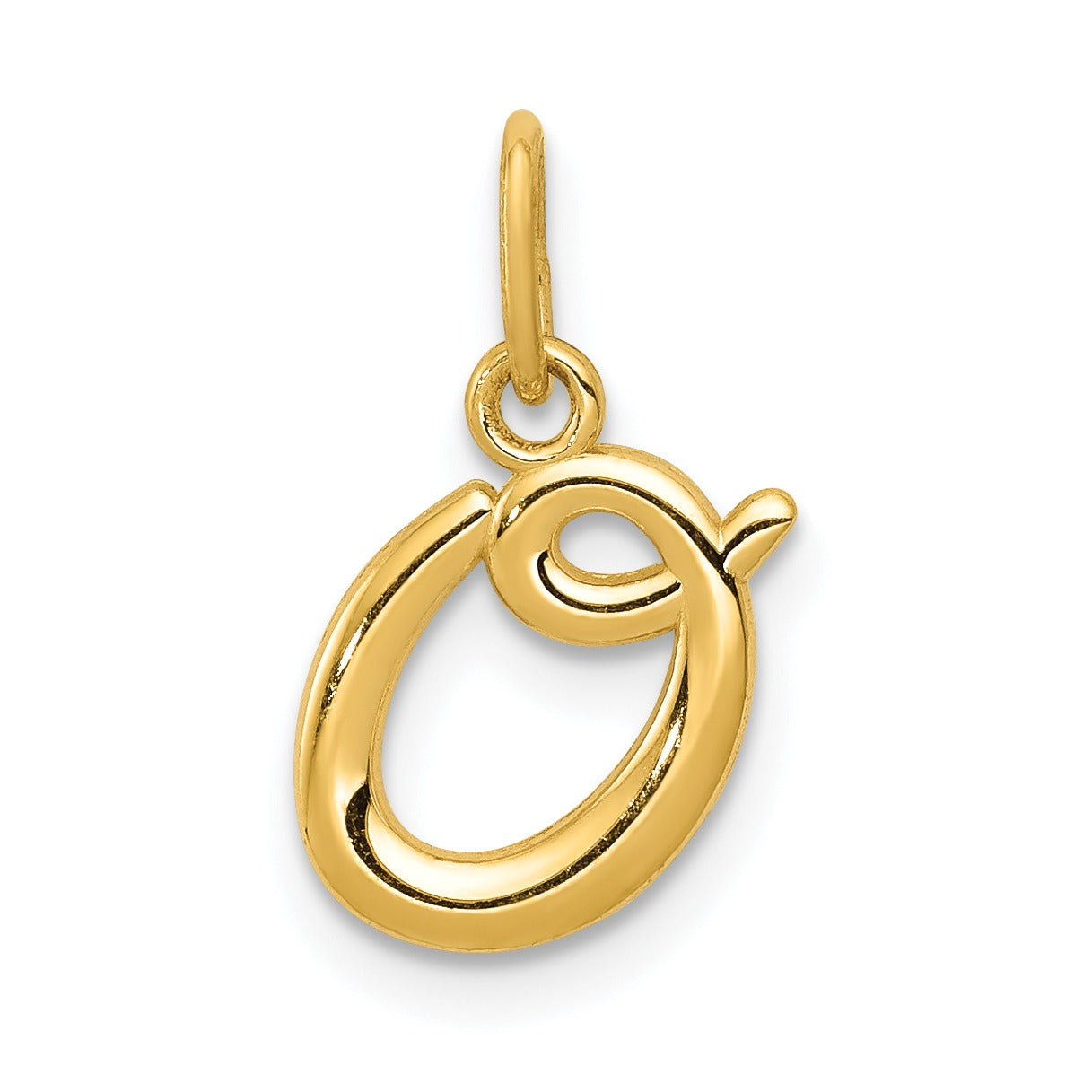 14k Yellow Gold Letter Initial Charm Pendant