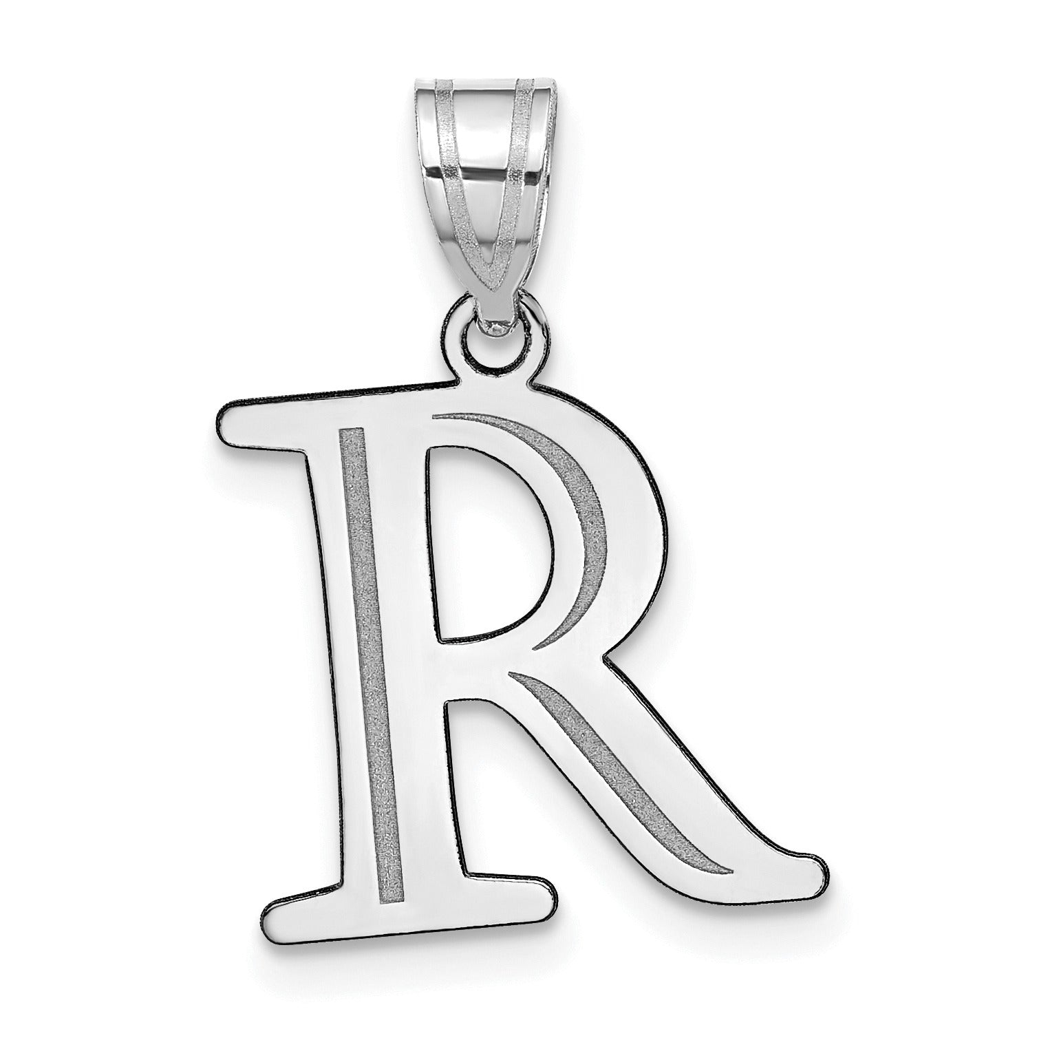 14K Gold Etched Initial Pendants