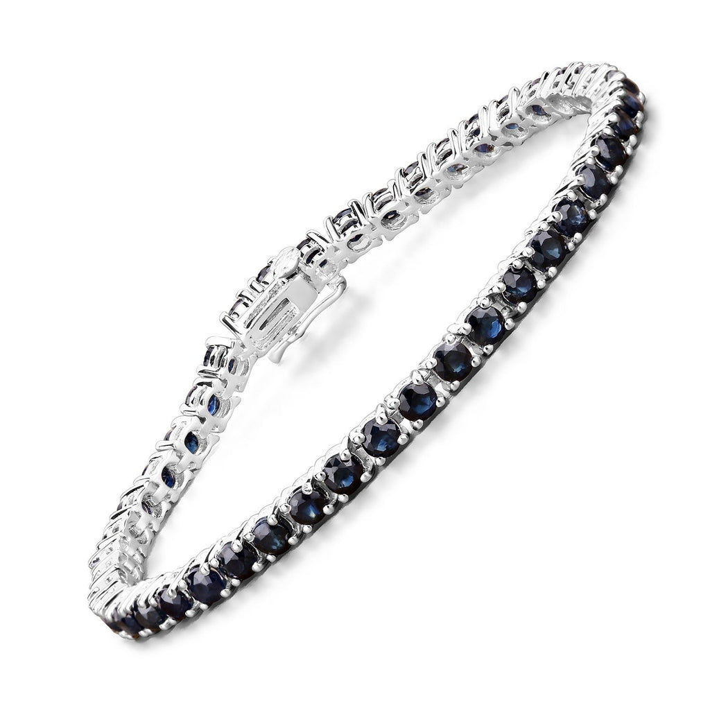 Genuine Blue Sapphire 925 Sterling Silver Bracelet