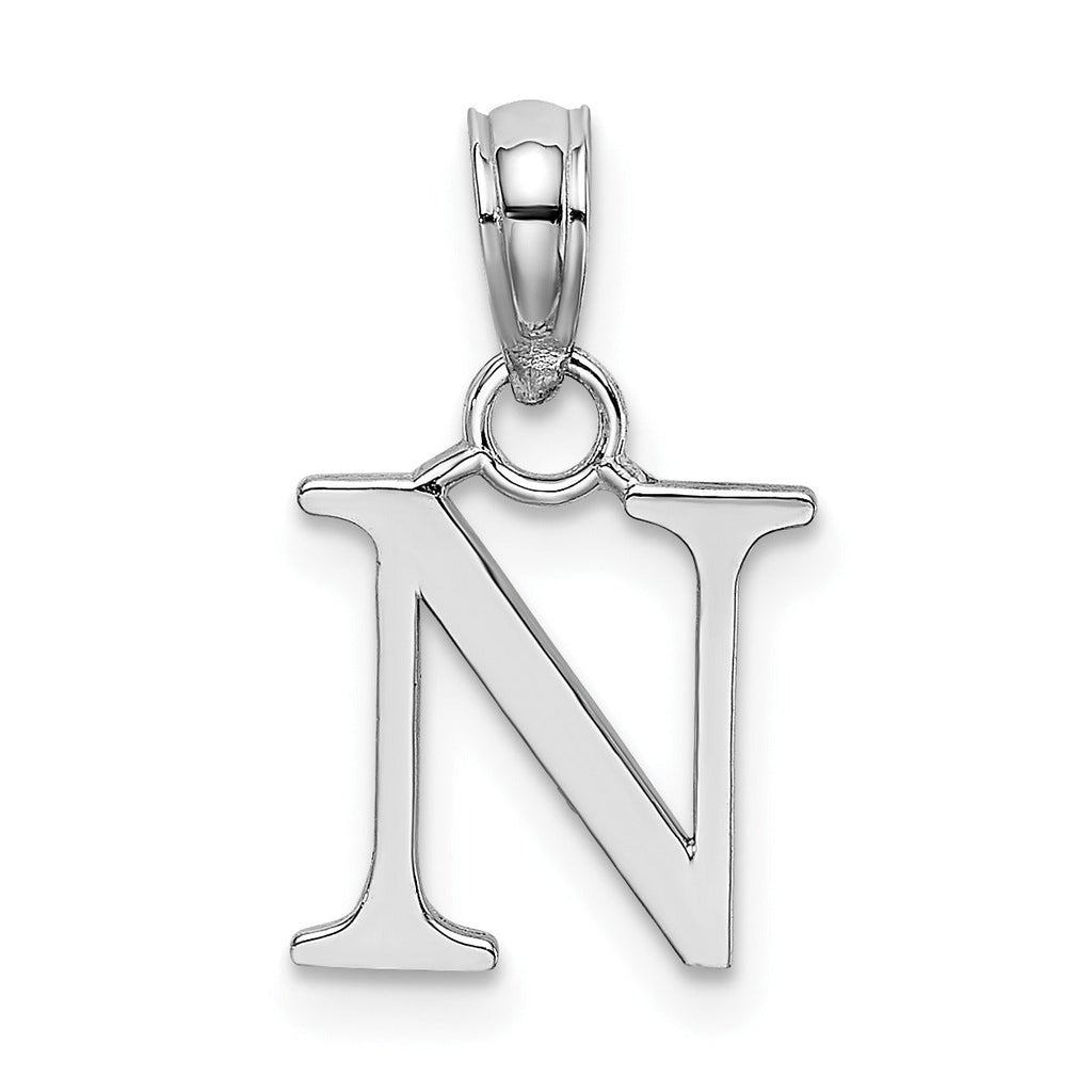 14k Gold Block Initial Letter Pendants