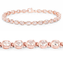 Load image into Gallery viewer, Genuine Morganite 925 Sterling Silver Bracelet