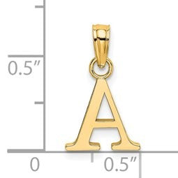 14k Gold Block Initial Letter Pendants