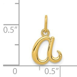14k Yellow Gold Letter Initial Charm Pendant