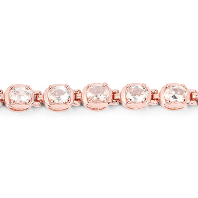 Genuine Morganite 925 Sterling Silver Bracelet