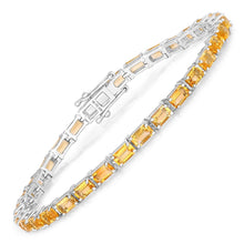 Load image into Gallery viewer, Genuine Citrine 925 Sterling Silver Bracelet