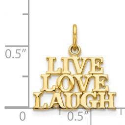 14k Gold Live Love Laugh Charm Pendant