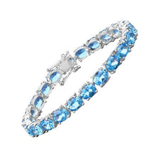 Load image into Gallery viewer, Genuine Swiss Blue Topaz 925 Sterling Silver Bracelet