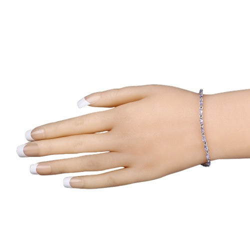 Genuine Tanzanite 925 Sterling Silver Bracelet