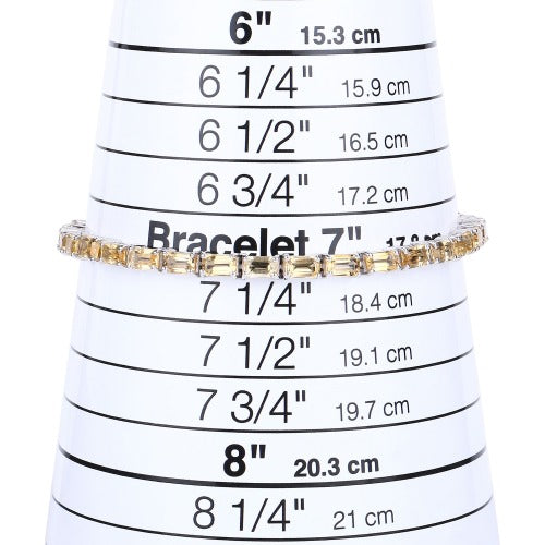 Genuine Citrine 925 Sterling Silver Bracelet