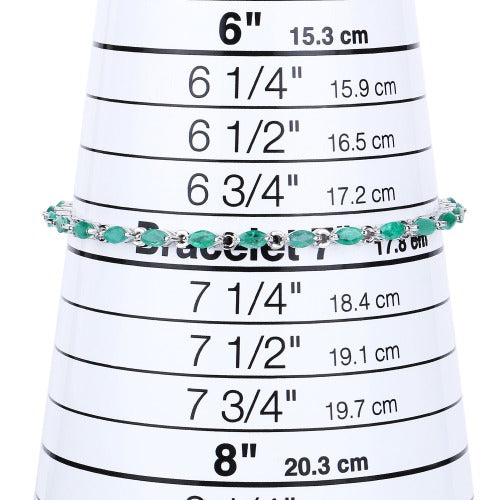 Genuine Zambian Emerald 925 Sterling Silver Bracelet