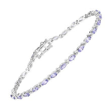 Load image into Gallery viewer, Genuine Tanzanite 925 Sterling Silver Bracelet