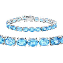 Load image into Gallery viewer, Genuine Swiss Blue Topaz 925 Sterling Silver Bracelet